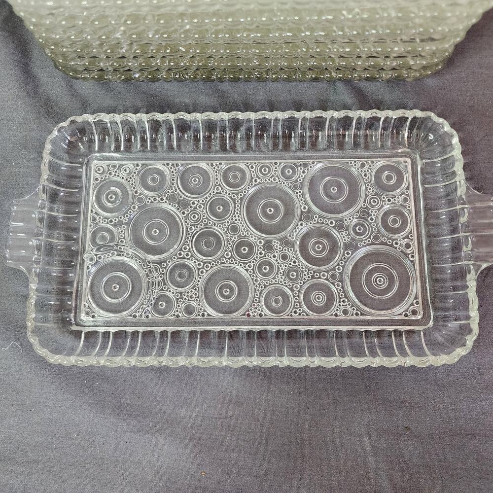 1950's Anchor Hocking Colonial Lady Clear Snack Plate No Cups - Set of 8 - Picture 2 of 5